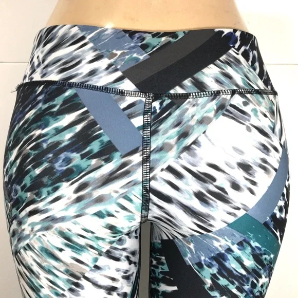 New MONO B Blue Strokes Active Yoga Workout Leggings - Picture 6 of 8